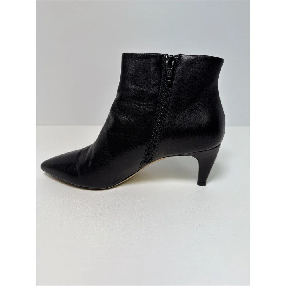 Nordstrom Signature Flora Ankle Bootie Genuine Leather Black Size US 5.5 EU 35.5